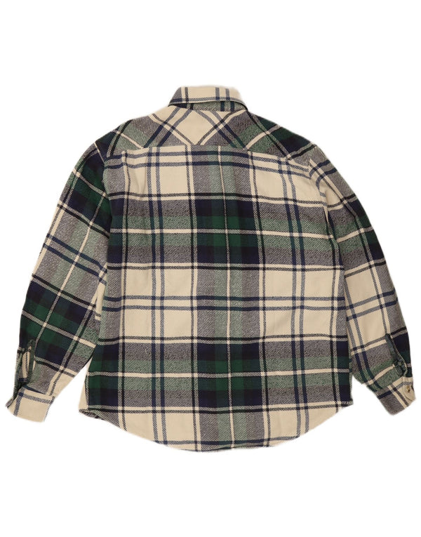Cămașă Vintage pentru bărbați Lumberjack Flannel Tactel cu carouri mari, verde