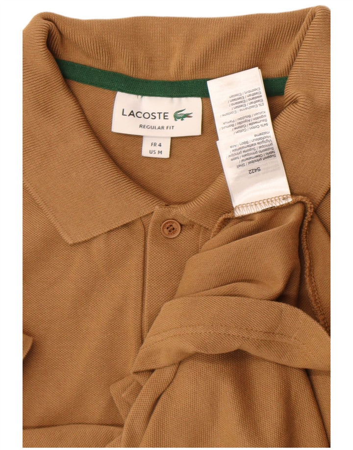 Tricou polo Lacoste pentru bărbați, cu croiala normală, mărimea 4, maro mediu, bloc de culoare
