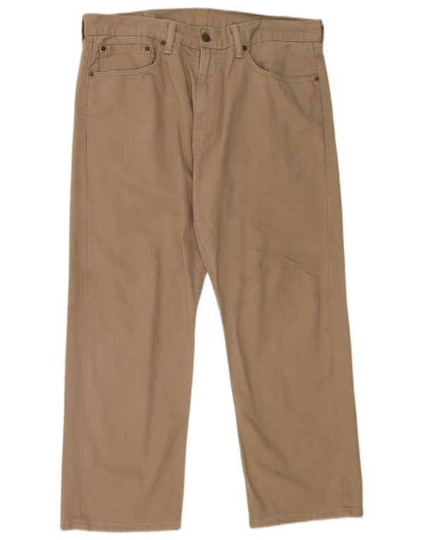 Pantaloni casual drepti pentru bărbați Levi's 505 Regular Fit W36 L26 Kaki Bumbac