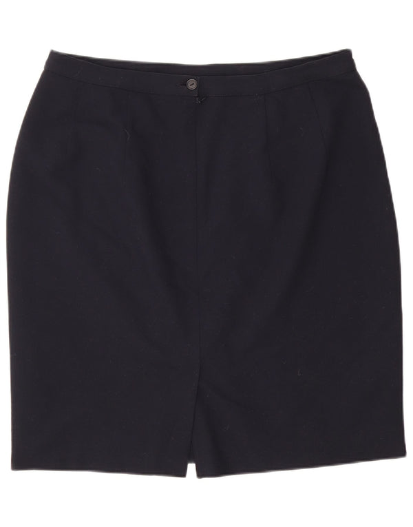 Fusta creion cu talie înaltă pentru femei Marks & Spencer UK 18 XL W32 bleumarin