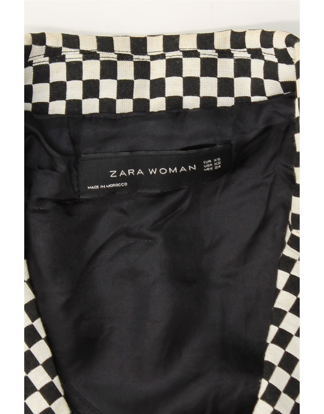Jachetă Blazer Crop pentru Damă Zara UK 6 XS Negru Geometric