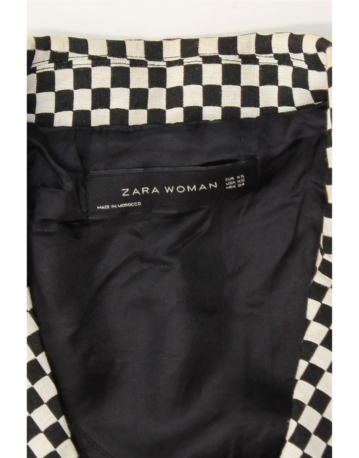 Jachetă Blazer Crop pentru Damă Zara UK 6 XS Negru Geometric
