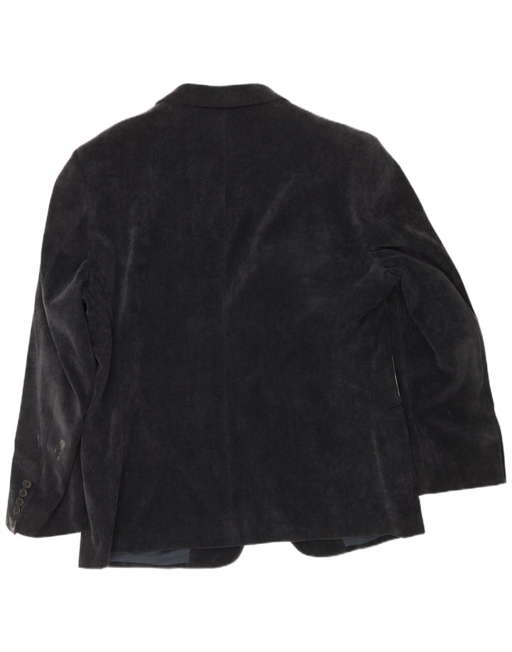 Armani Collezioni Jachetă pentru bărbați din velur cu 2 nasturi IT 58 3XL Bleumarin