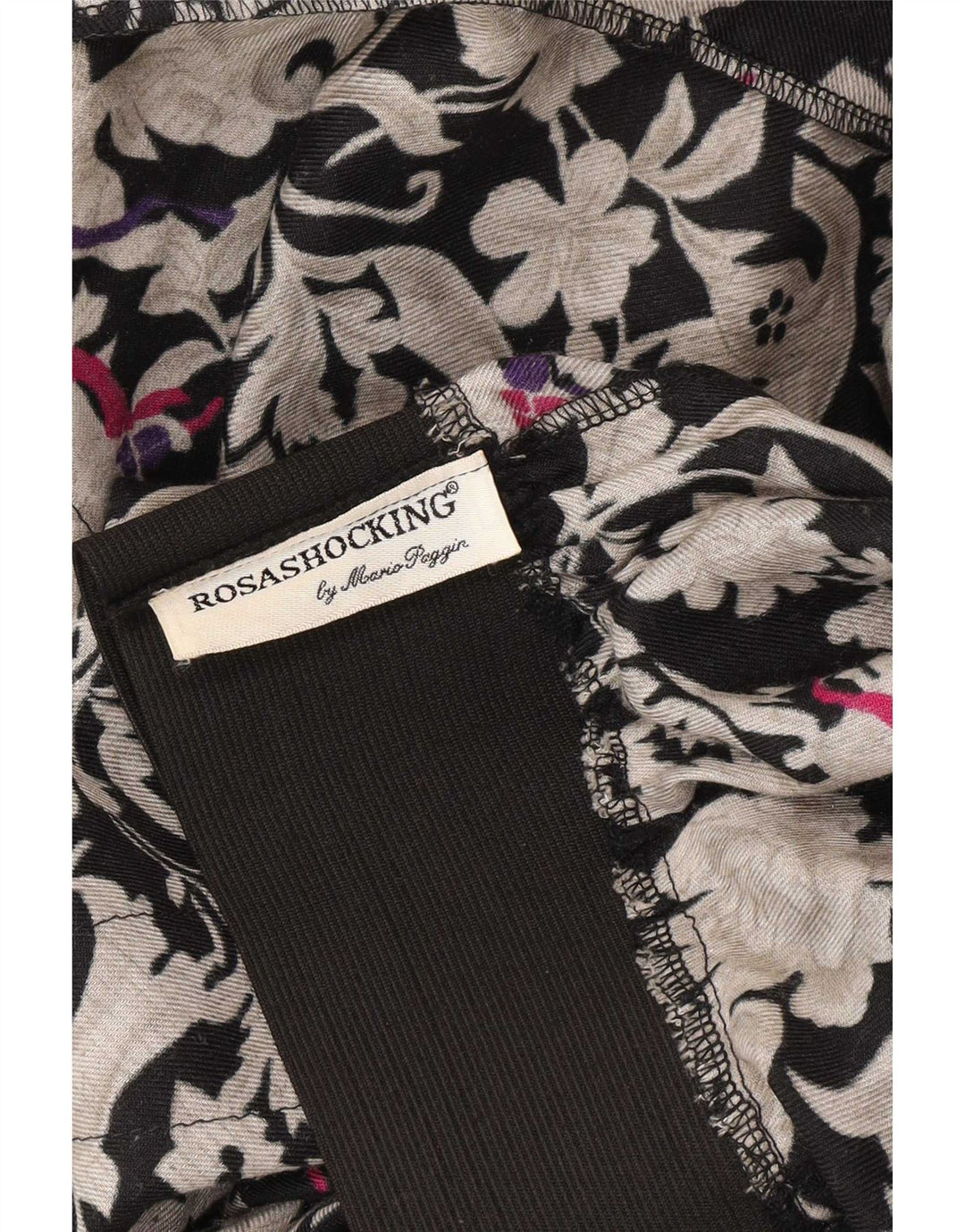 Fusta evazată pentru femei Vintage Medium W26 Viscoză florală neagră