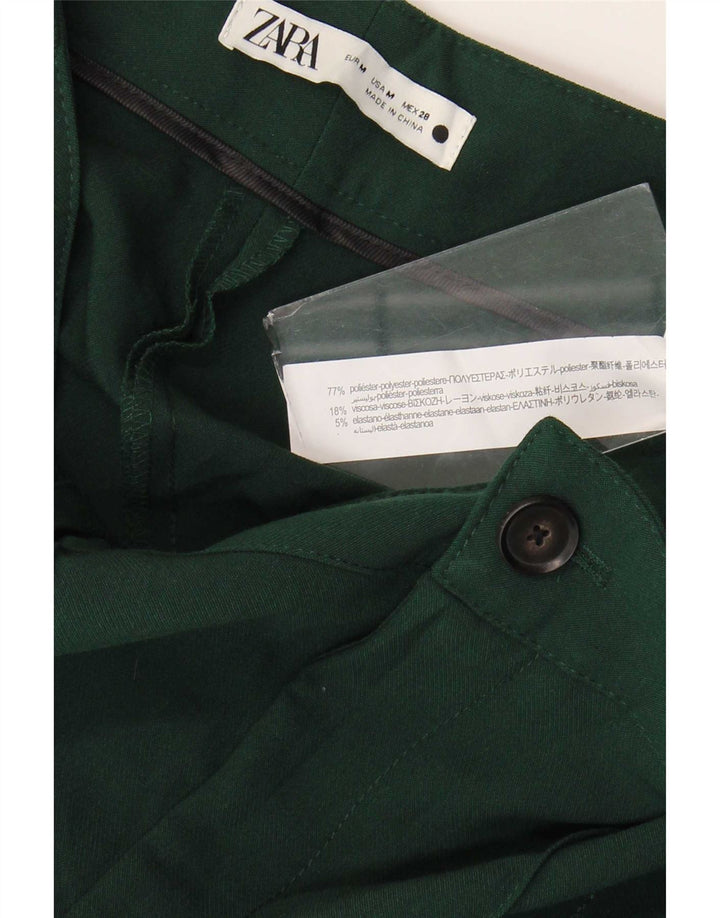 Pantaloni casual drepti pentru femei Zara Mediu L28 L32 Poliester verde