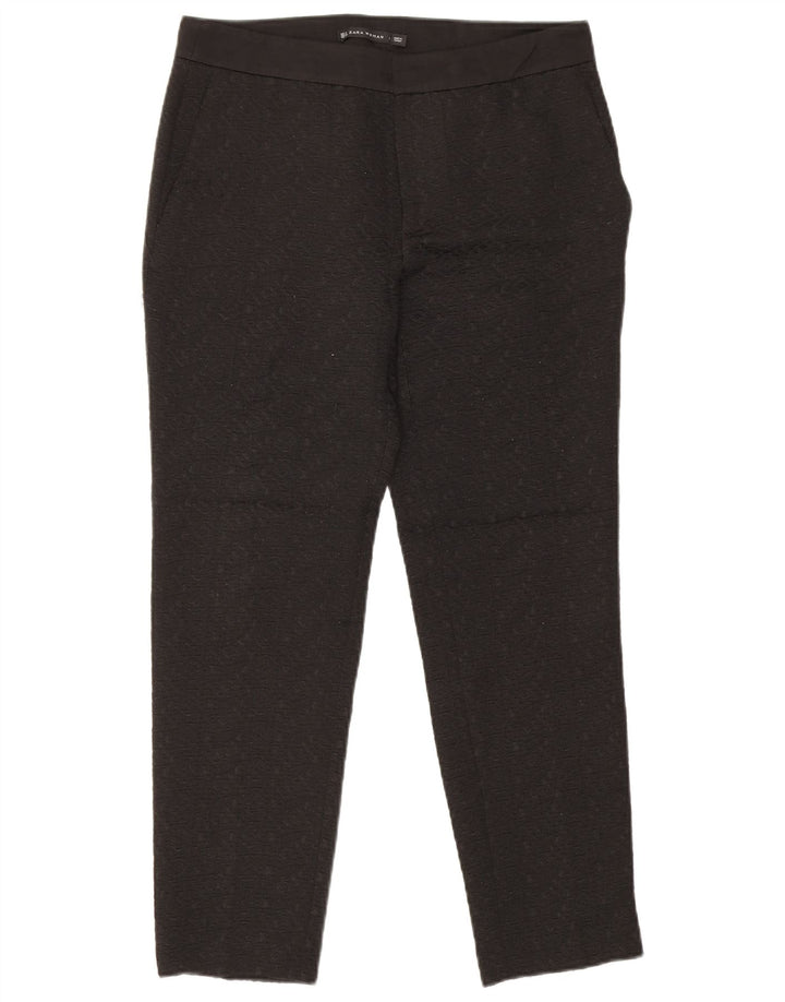 Pantaloni chino slim pentru femei Zara Mediu L28 L27 Poliester geometric negru