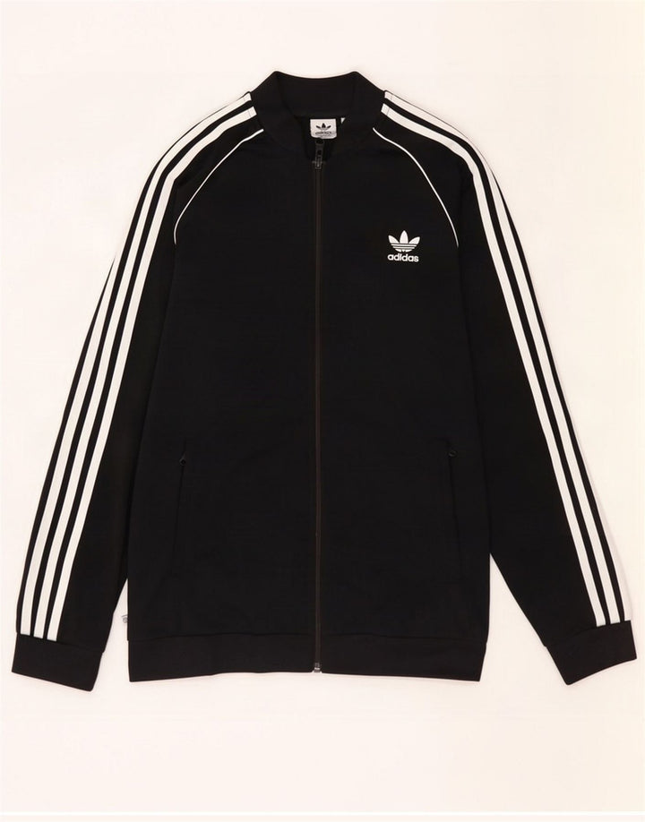 Jachetă de trening pentru băieți Adidas 15-16 ani, poliester negru