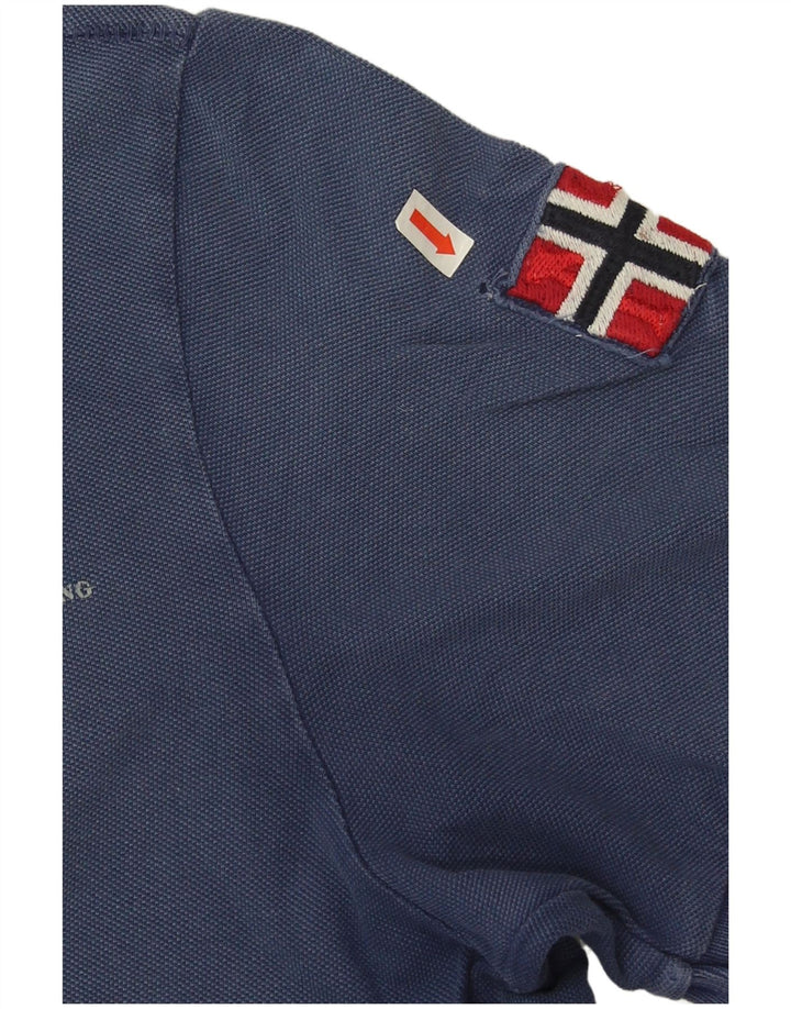 Tricou polo Napapijri pentru bărbați, bumbac, albastru bleumarin