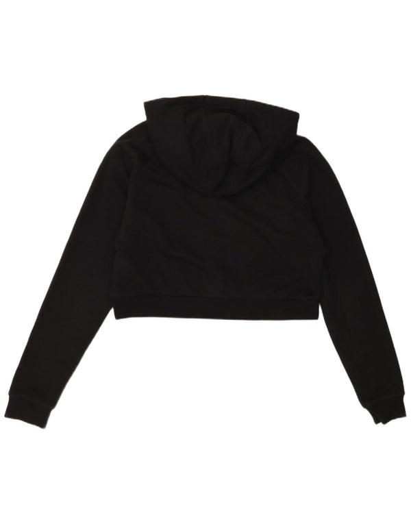 Pulover Adidas pentru femei Graphic Crop Hoodie UK 14, mare, negru, bumbac