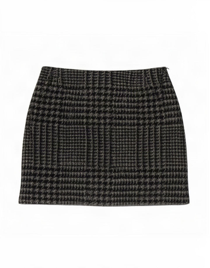 Fusta mini Jack Wills pentru femei UK 8 Small W28 Gri Houndstooth Poliester
