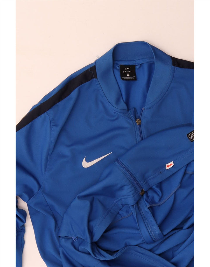 Jachetă de trening NIKE Dri Fit pentru bărbați, XL, poliester color bloc, albastru
