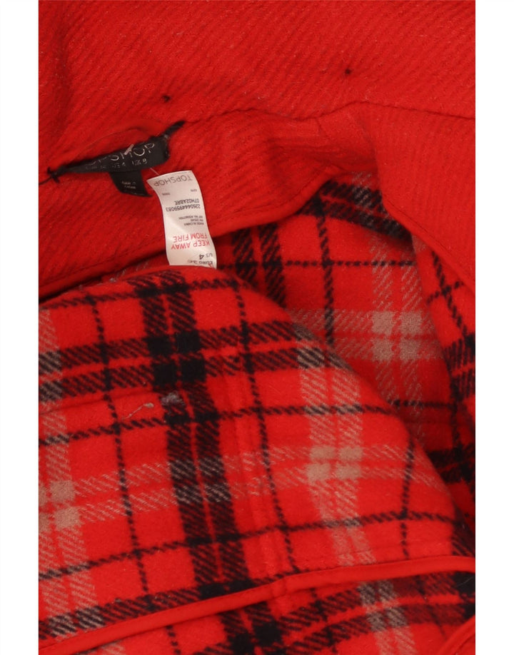 Mantoon cu glugă Topshop pentru femei UK 8 Lână roșie mică