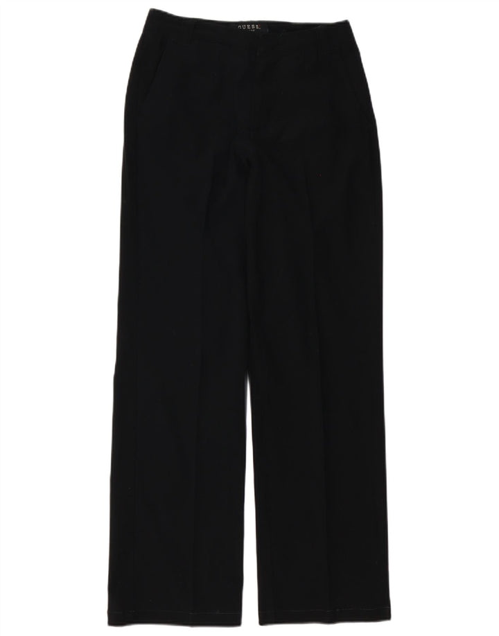 Pantaloni chino pentru femei Guess cu picioare largi L27 L30 Poliester negru