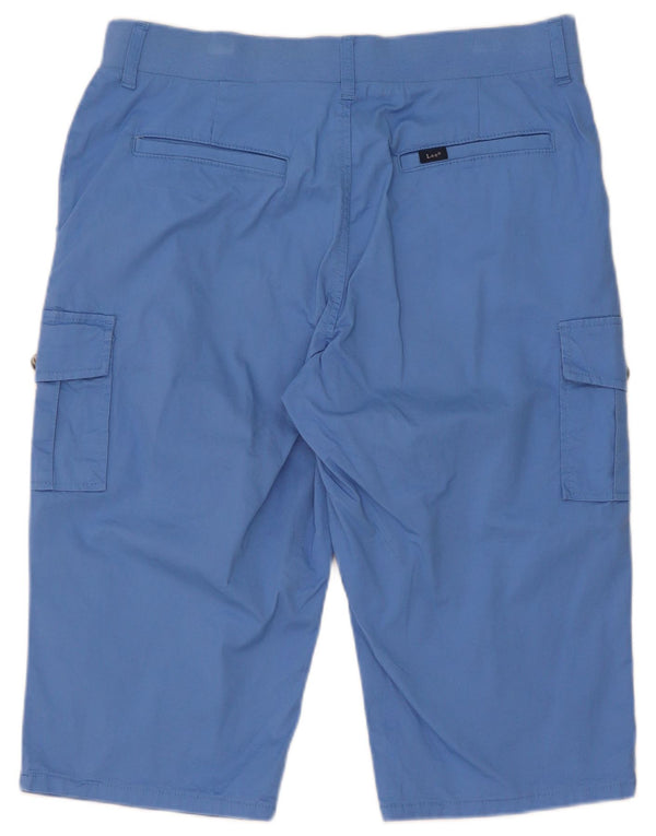 Bermuda cargo pentru femei Lee US 12 Large W32 Blue Bumbac