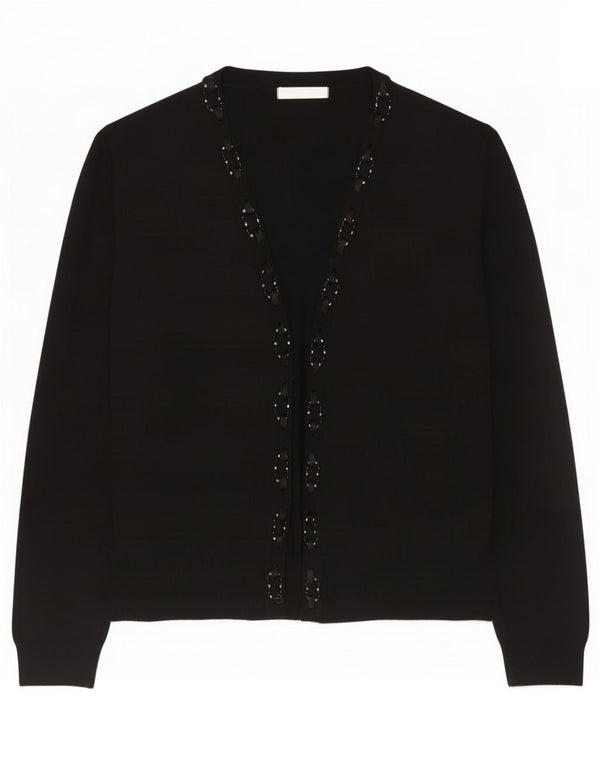 Pulover cardigan deschis pentru femei Marks & Spencer UK 16 Viscoză mare neagră