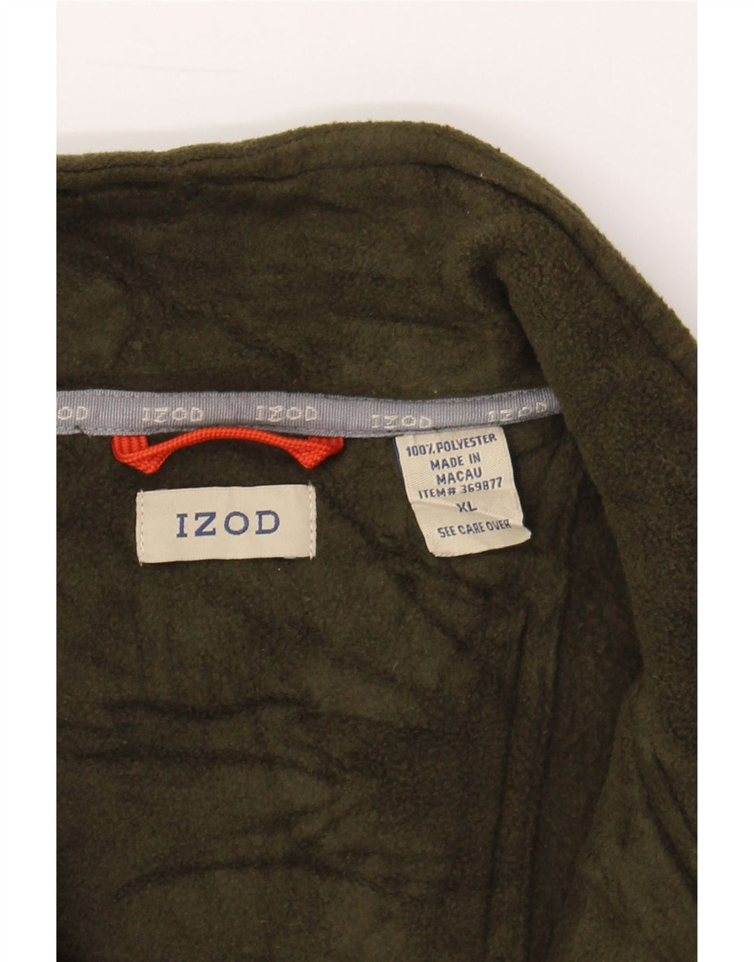 IZOD Mens Fleece Jacket UK 42 XL Khaki Polyester Vintage Izod and Second-Hand Izod from Messina Hembry 