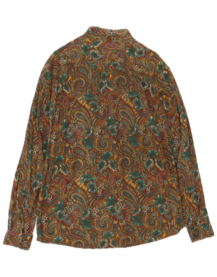 Cămașă Vintage pentru bărbați mare Kaki Paisley