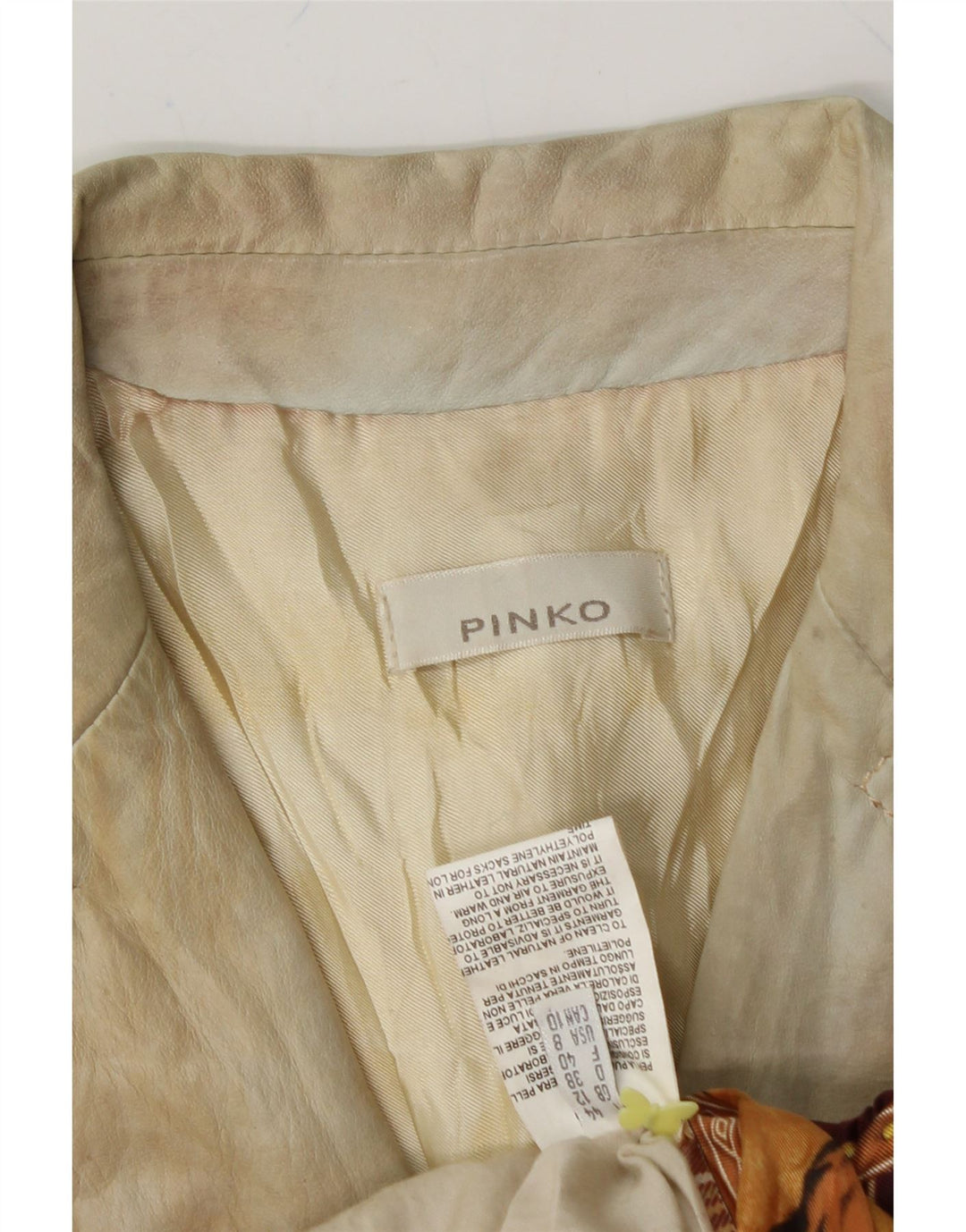 PINKO Womens Leather 2 Button Blazer Jacket UK 12 Medium Blue Leather Vintage Pinko and Second-Hand Pinko from Messina Hembry 