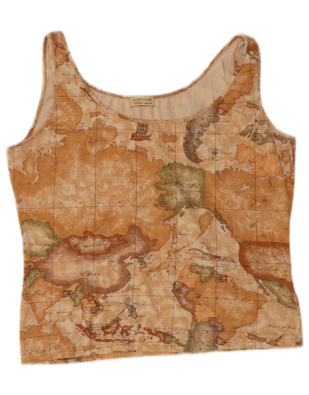 ALVIERO MARTINI Top pentru femeie Voyages Crop Vest IT 48 XL Bej Geometric