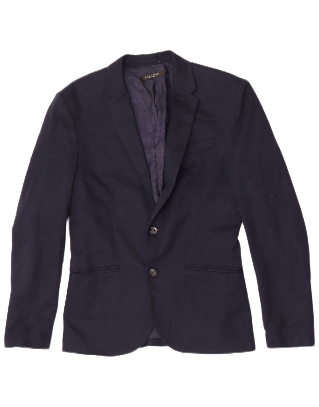 Jachetă blazer pentru bărbați Zara, cu 2 nasturi, UK 38 Mediu, bleumarin, poliester