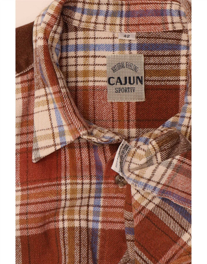 Cămașă de flanel pentru bărbați Cajun Mărimea 42, bumbac cu carouri maro mare