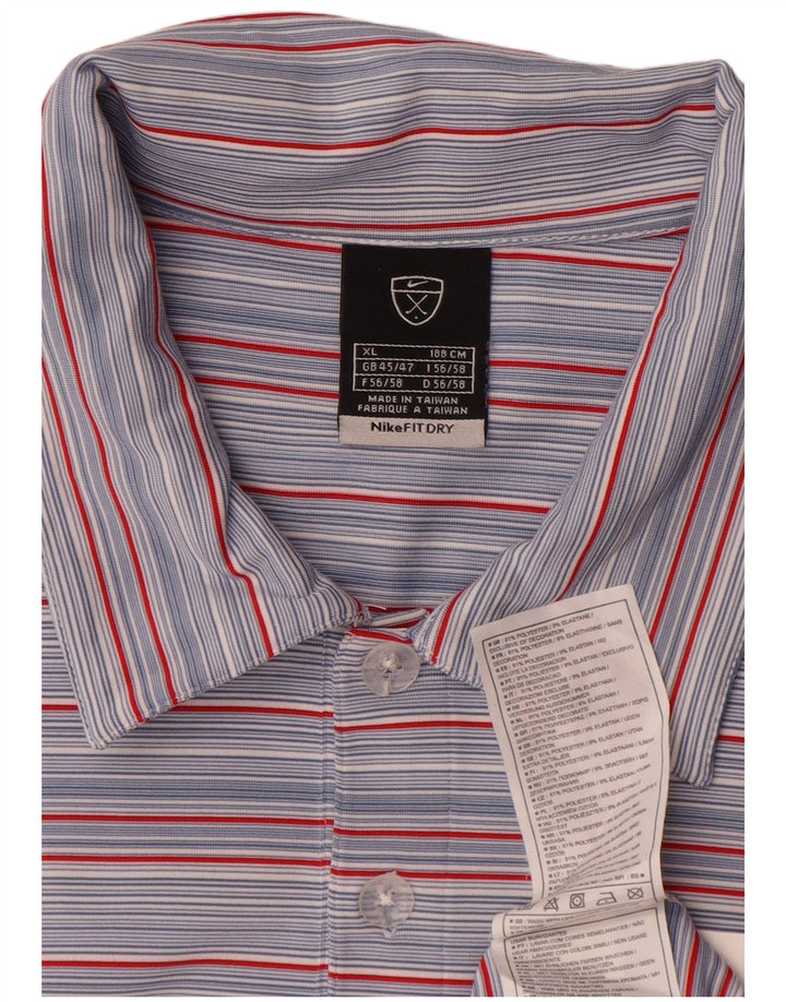 Tricou polo Nike pentru bărbați Marea Britanie 45/47 XL Poliester cu dungi albastre