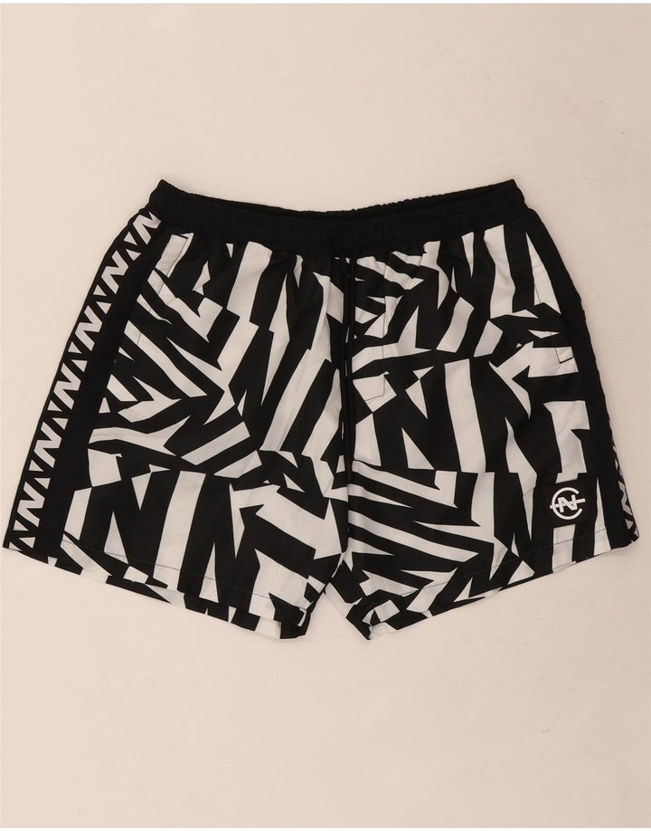 Pantaloni scurți de înot Nautica pentru bărbați, mari, negru, geometric, poliester