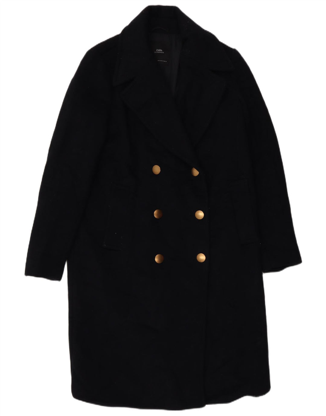 Palton dublu pentru femei Zara UK 14 Medium Bleumarin