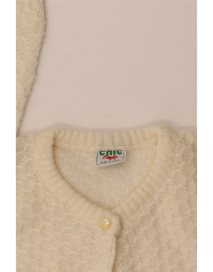 Pulover Cardigan Vintage pentru femei UK 10 Small Off White