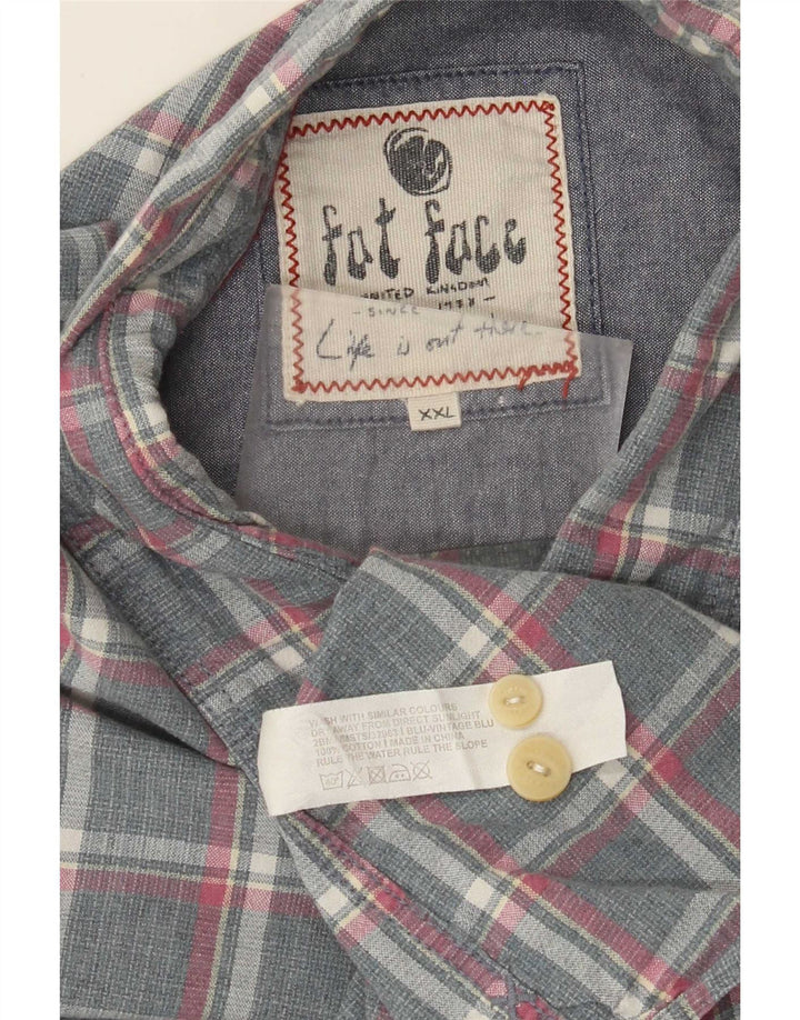 Cămașă pentru bărbați Fat Face Regular Fit 2XL, bumbac în carouri gri