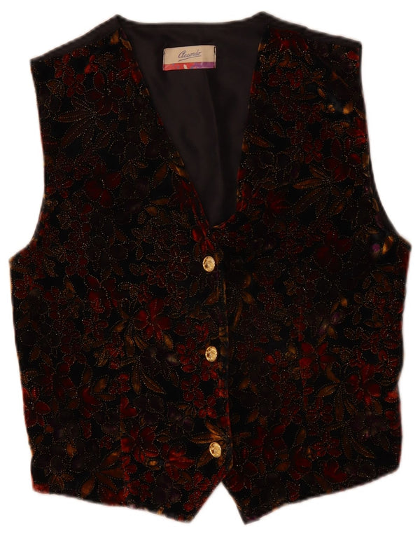 Vestă ACCORDO pentru femei UK 14 Medium Black Floral Classic