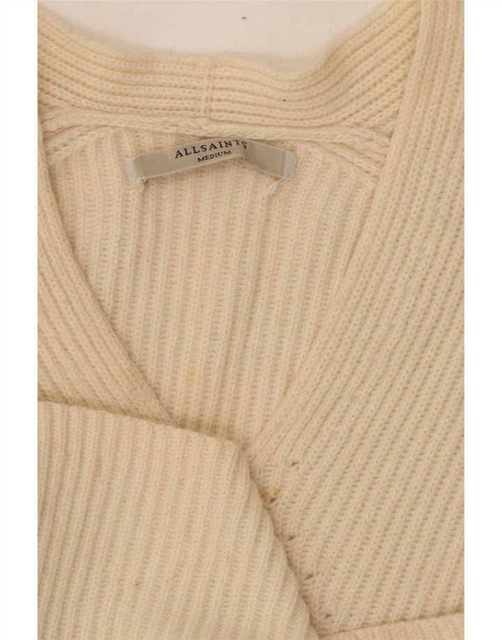 Pulover oversized cu decolteu în V pentru femei All Saints UK 14 Medium Off White