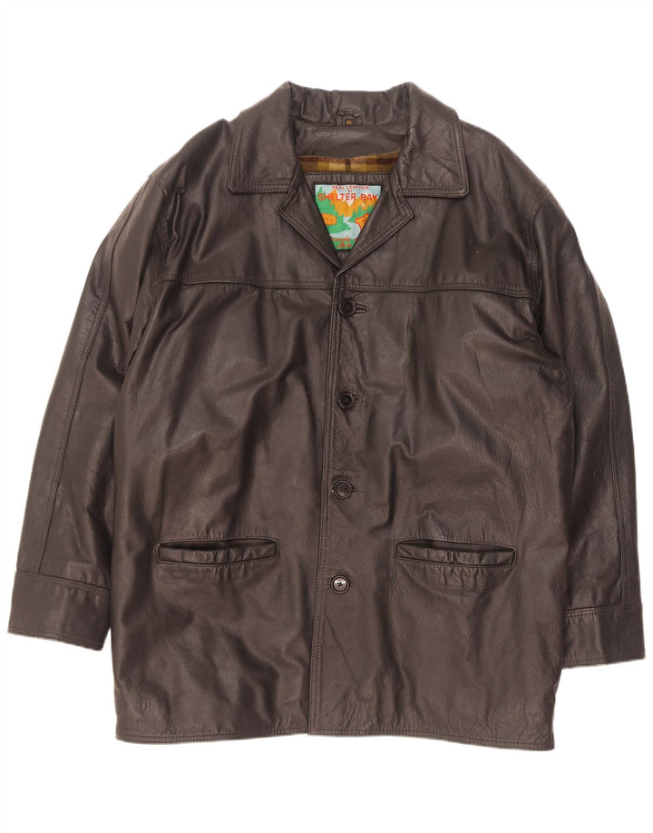 Jachetă din piele pentru bărbați Shelter Bay UK 42 XL Negru
