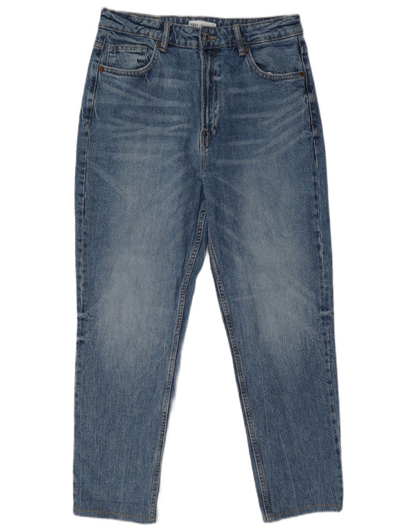 Zara Blugi conici cu talie înaltă pentru femei EU 40 Medium W30 L26 Bumbac albastru