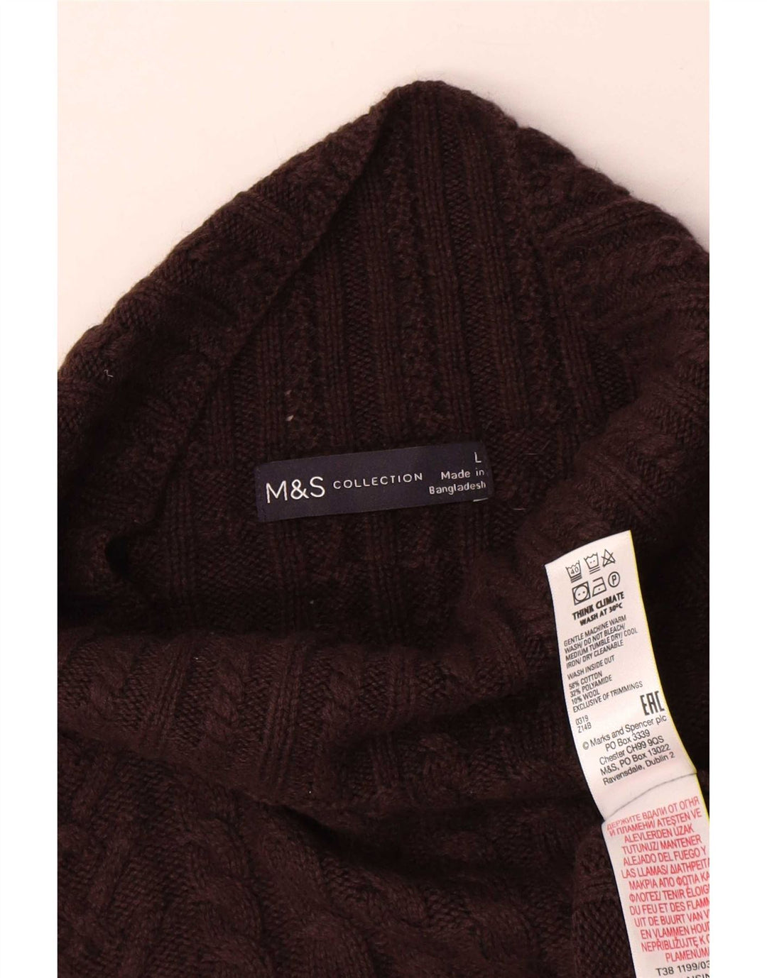 Pulover cu gât țestoasă pentru femei Marks & Spencer UK 16 Maro mare