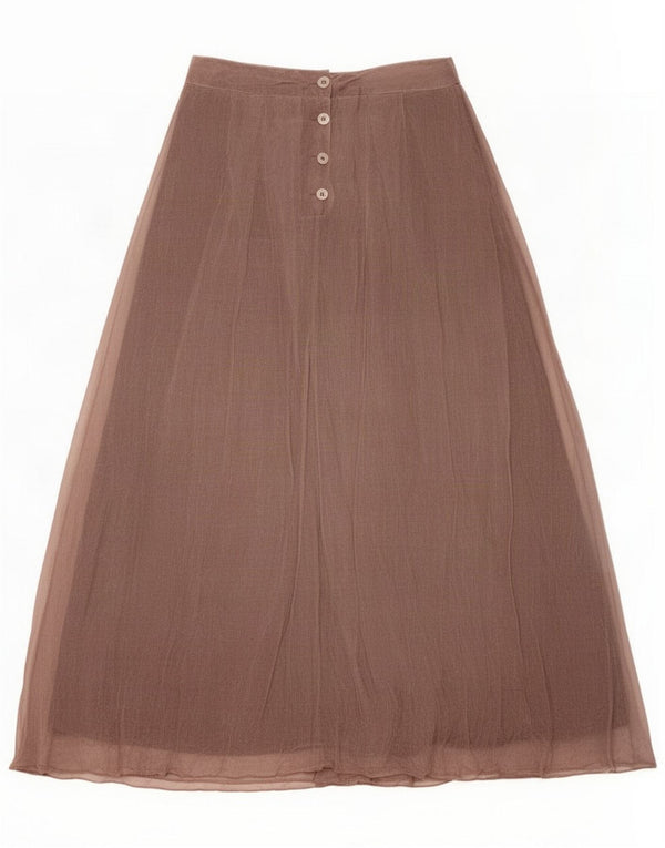 Jigsaw Womens Maxi Fusta UK 10 Small W28 Brown Silk
