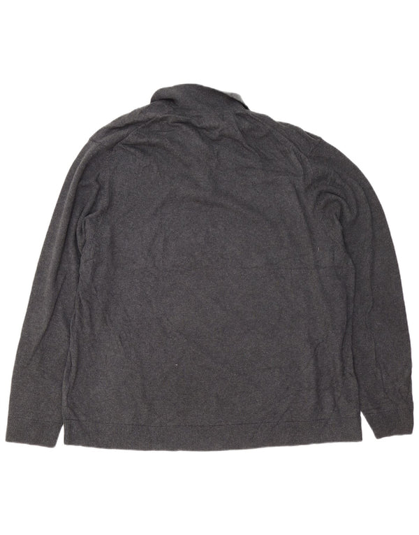 EDDIE BAUER Pulover cu gât polo pentru bărbați, bumbac gri 2XL