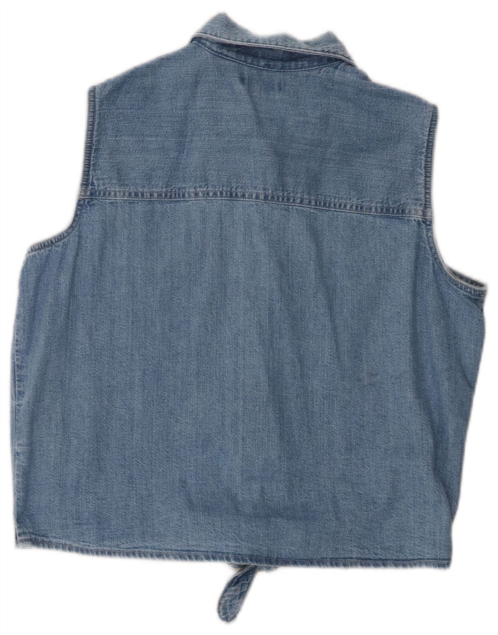 Cămașă de denim fără mâneci pentru femei Levi's, UK 10, bumbac albastru mic