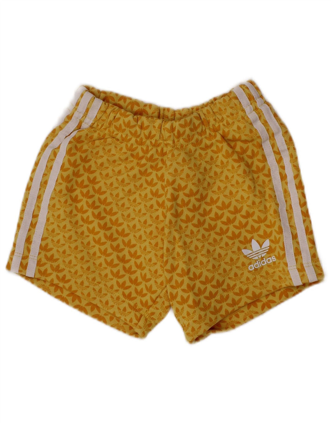 ADIDAS Baby Boys Graphic Sport Shorts 6-9 Months  Yellow Spotted Cotton