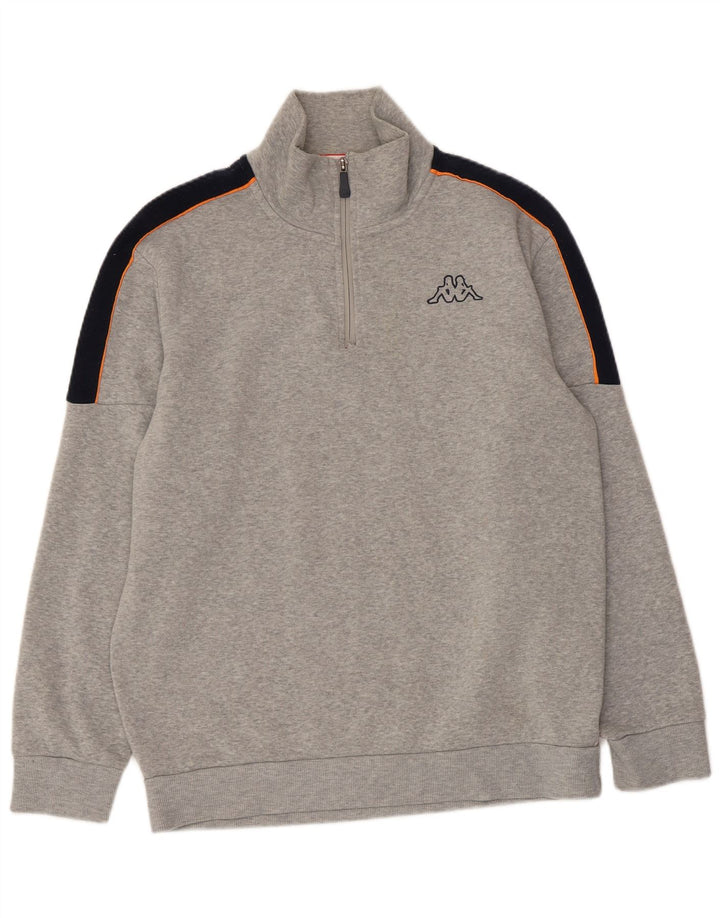 Pulover KAPPA pentru bărbați, cu fermoar, cu gât, XL, poliester color bloc