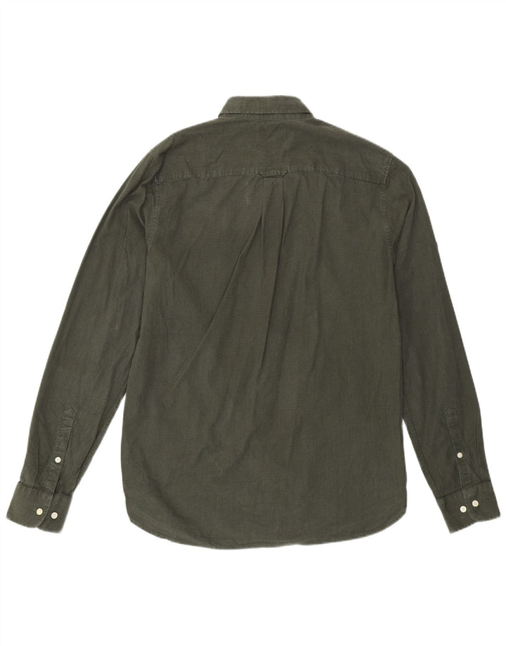 Cămașă pentru bărbați SUPERDRY, bumbac cu carouri mici, kaki