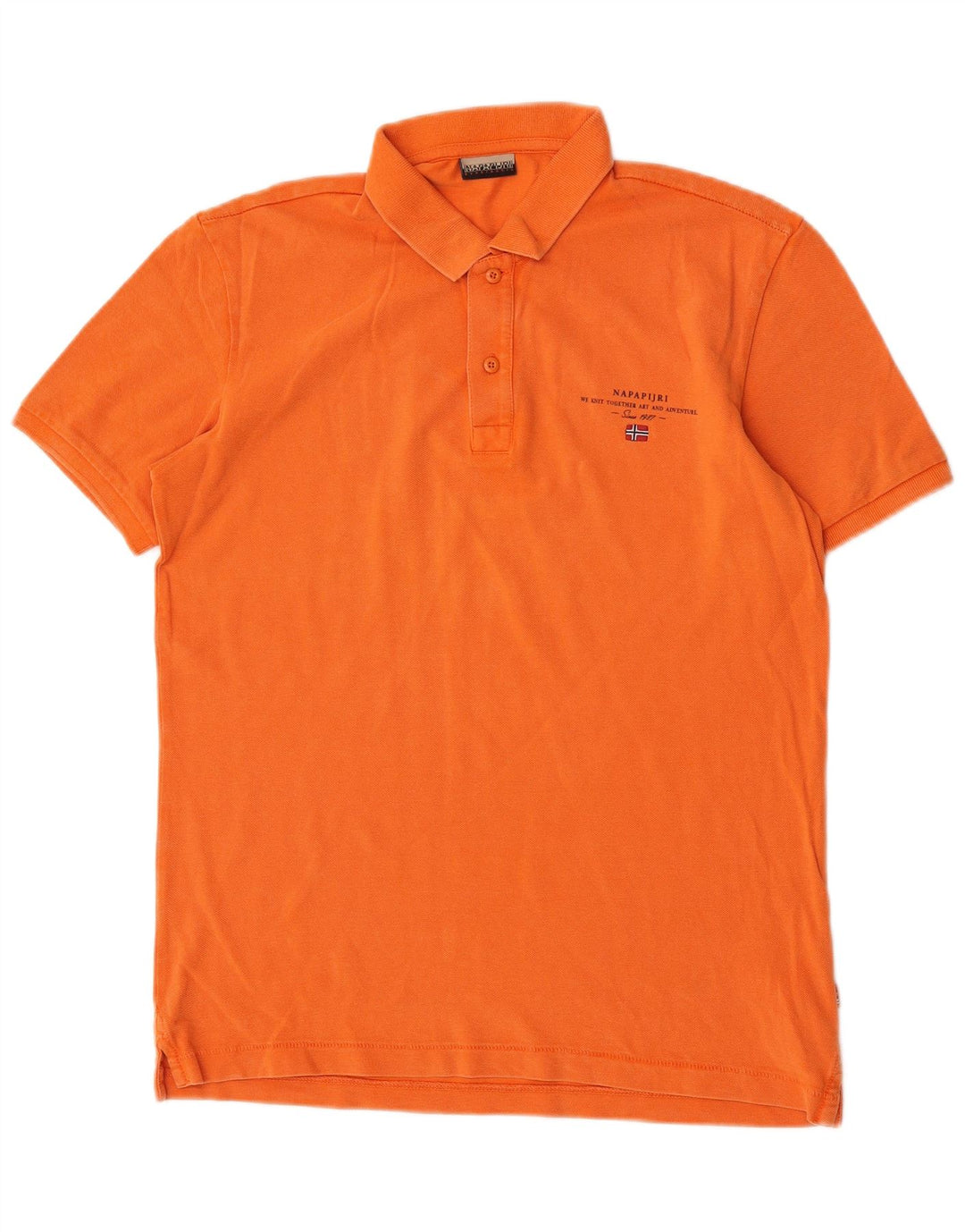 Tricou polo Napapijri pentru bărbați, bumbac portocaliu mediu