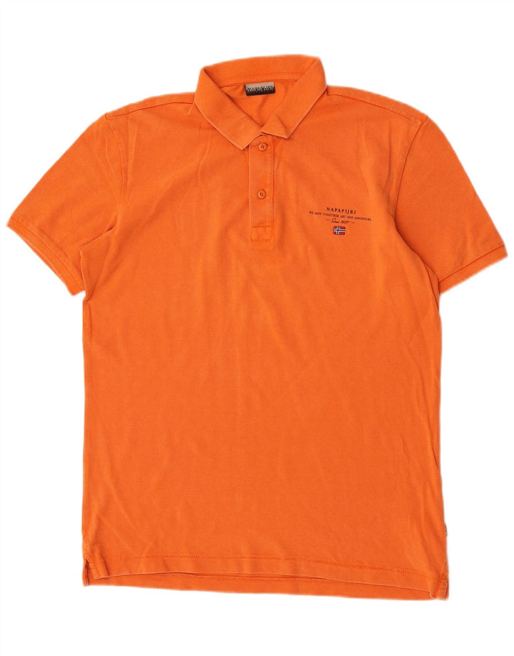 Tricou polo Napapijri pentru bărbați, bumbac portocaliu mediu