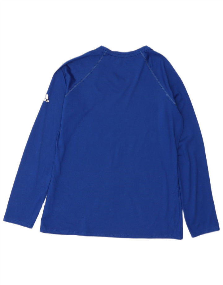 Adidas Climalite Graphic Top cu mânecă lungă pentru băieți 13-14 ani, albastru mediu