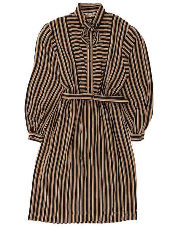 Rochie de bază vintage pentru femei cu cravată în față UK 12 Medium, multicoloră, în dungi