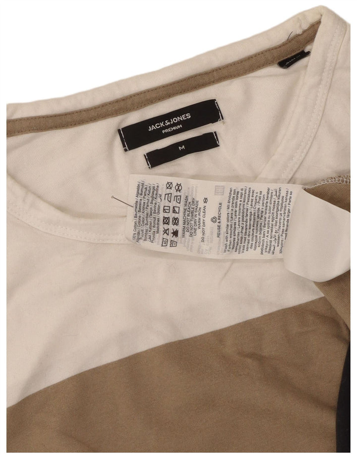 Tricou Jack & Jones pentru bărbați Top Medium Bej Colorblock Bumbac