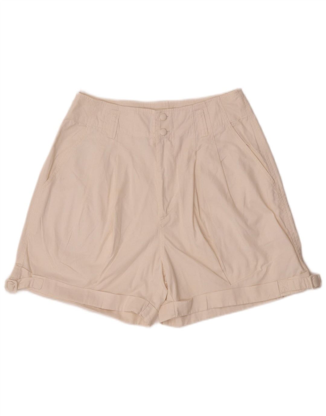 Pantaloni scurți chino vintage cu talie înaltă pentru femei, mediu W28 alb