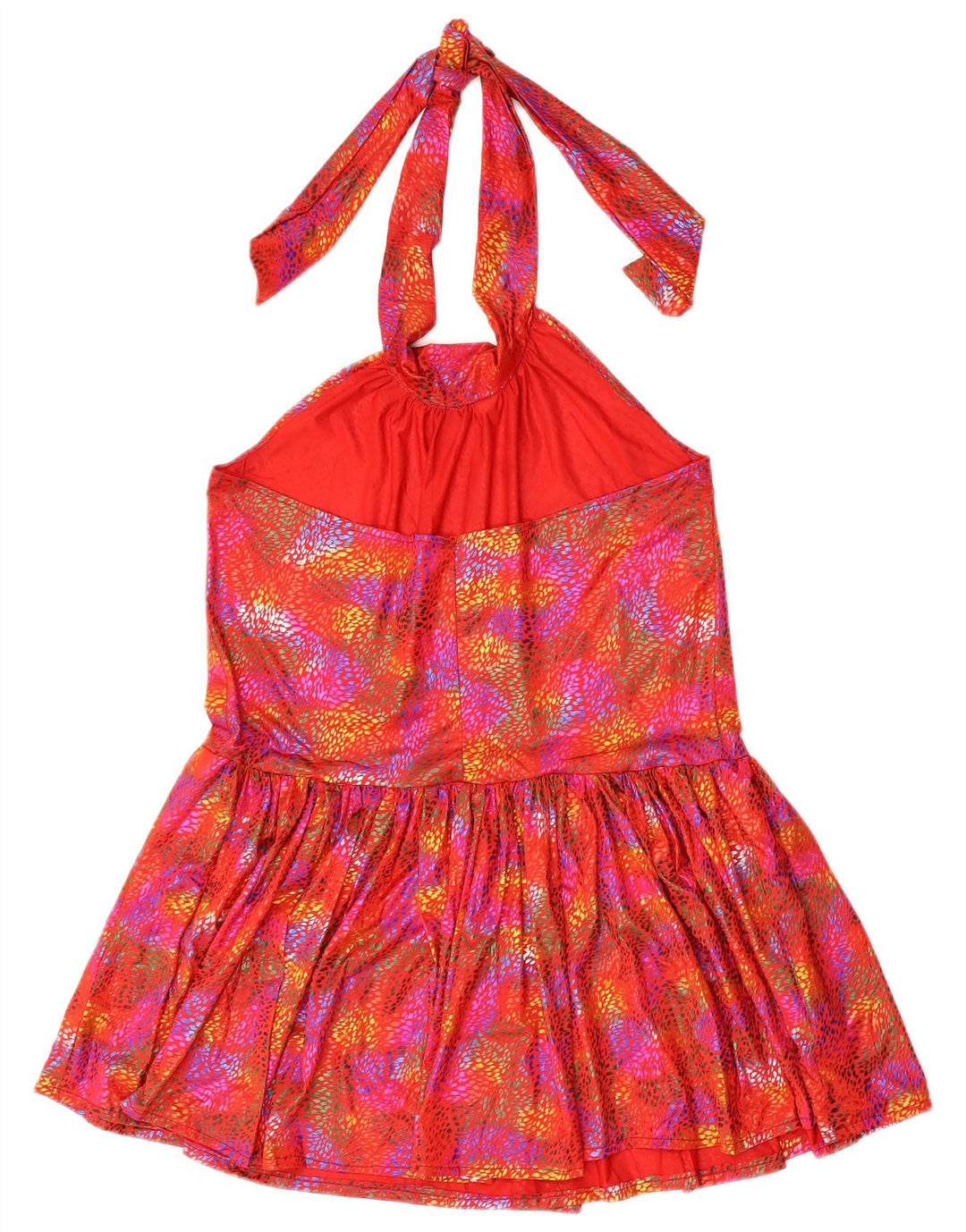 VINTAGE Womens Halter Dress UK 12 Medium Red Spotted