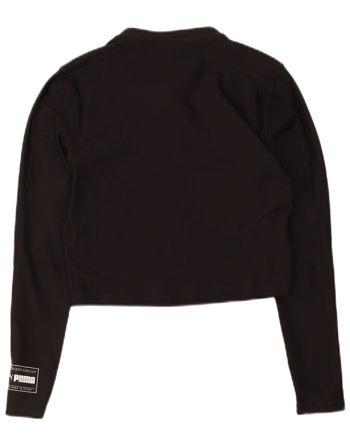 Top de trening Puma pentru femei Crop Zip Neck Pullover UK 12 Medium Black