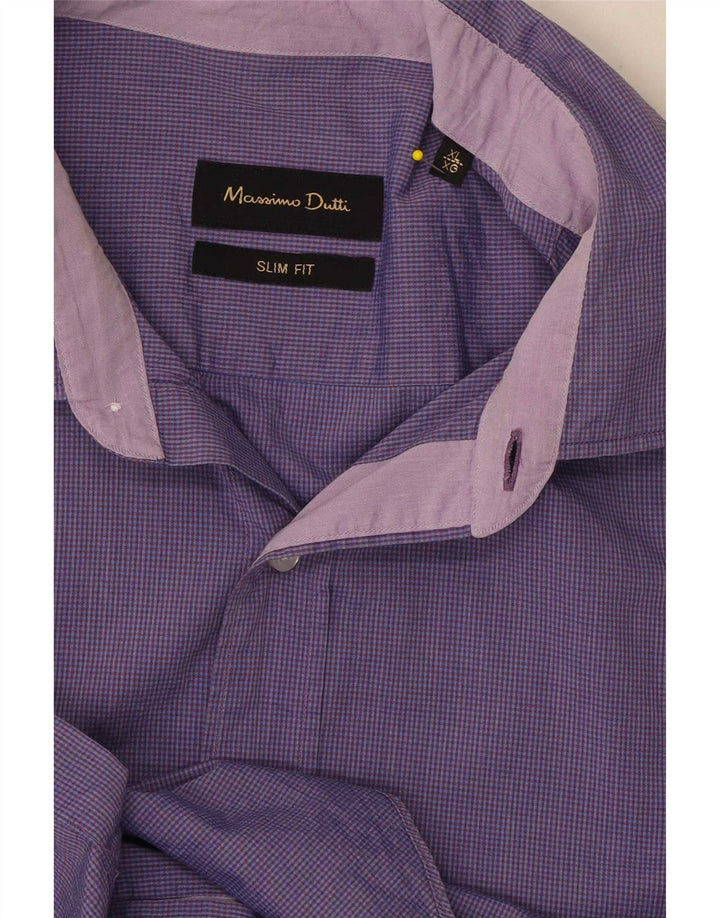 Cămașă pentru bărbați Massimo Dutti Slim Fit XL Vichy violet